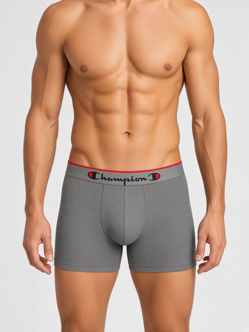 Champion gray mesh boxer briefs - front view