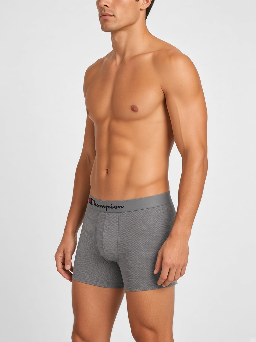 Champion gray mesh boxer briefs - side view