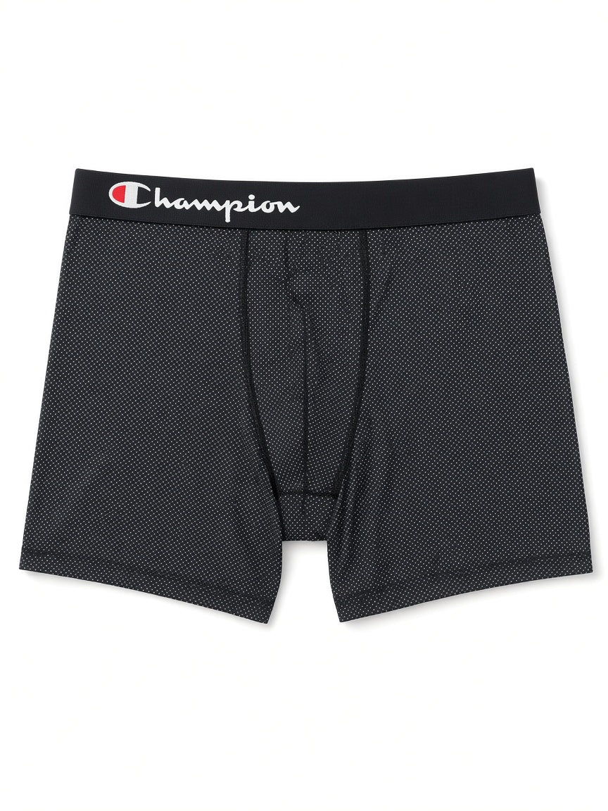 Champion black dot mesh boxer briefs - flat lay