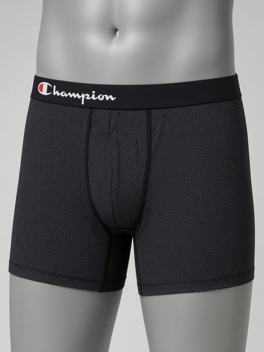 Champion black dot mesh boxer briefs - waistband detail
