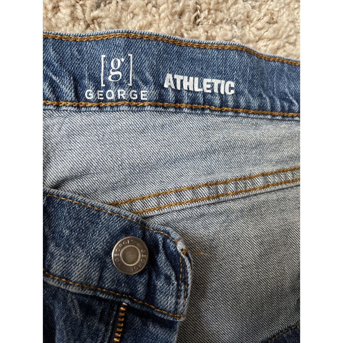 Mens George Blue Athletic Fit Denim Jeans 30 X 32 EUC