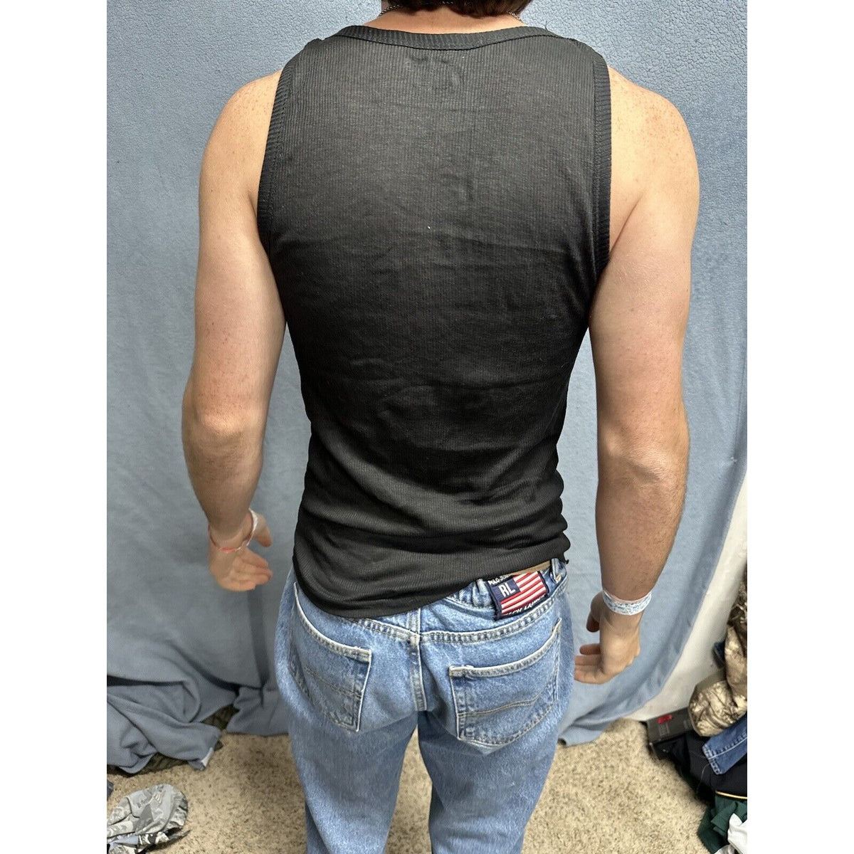Men’s Black Medium Spyder Tank Top Muscle Shirt