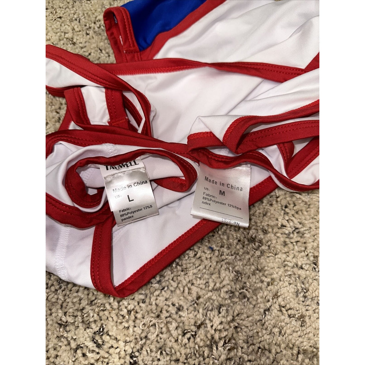Men’s Patriotic Red White And Blue Tauwell Wrestling Singlet Large