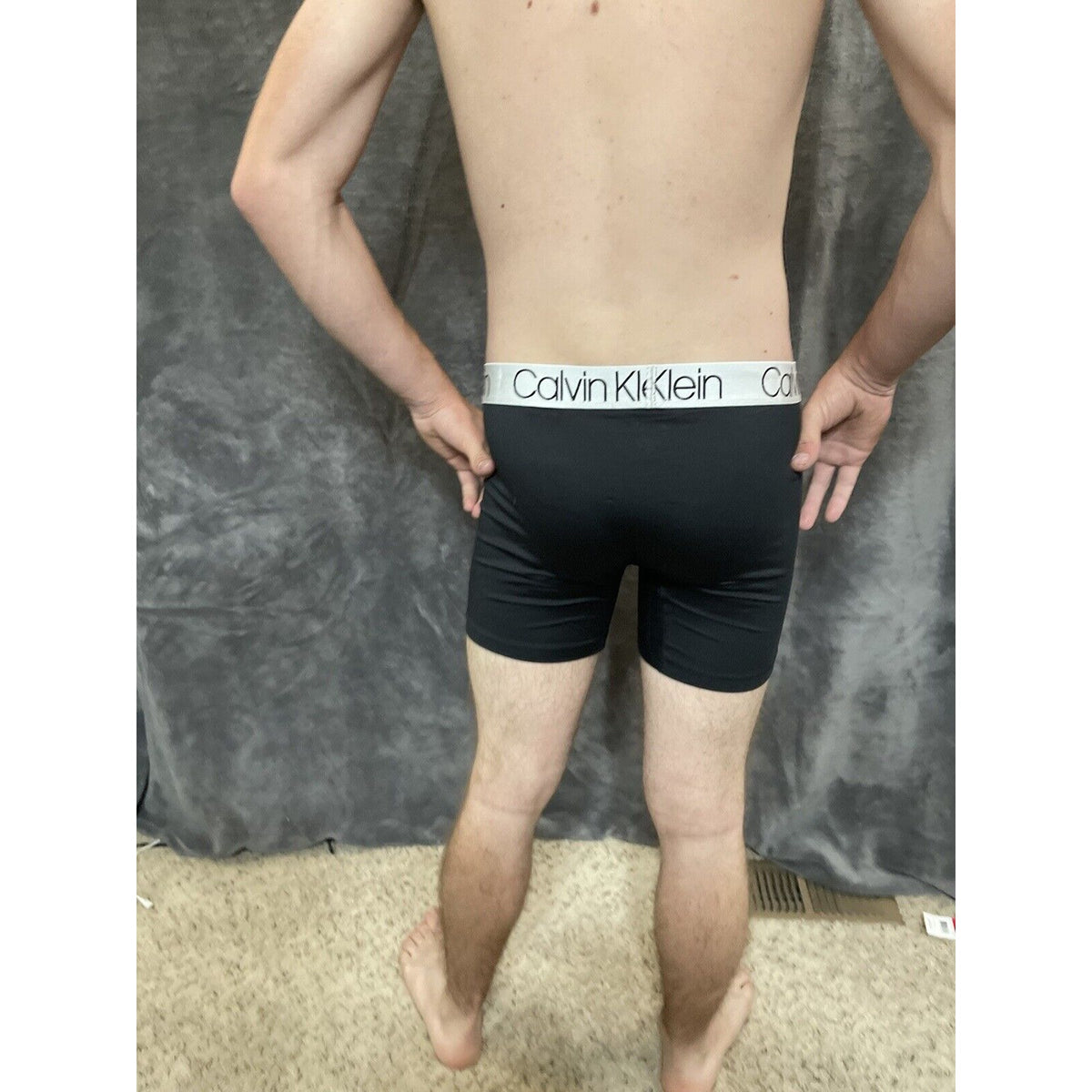 men's black medium calvin klein compression boxer brief 8% elastane