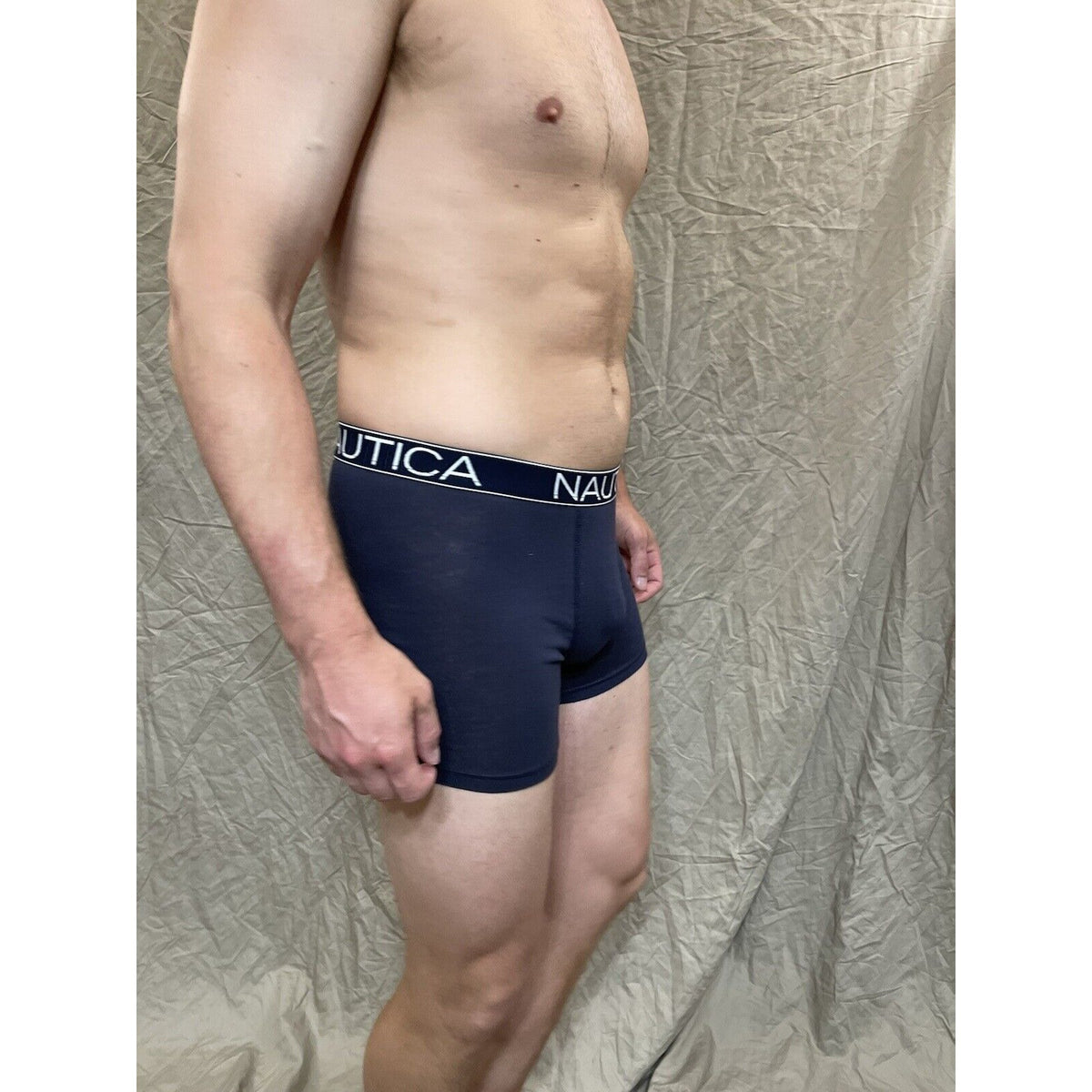 men's nautica 5% spandex boxer brief  Blue Extra Large