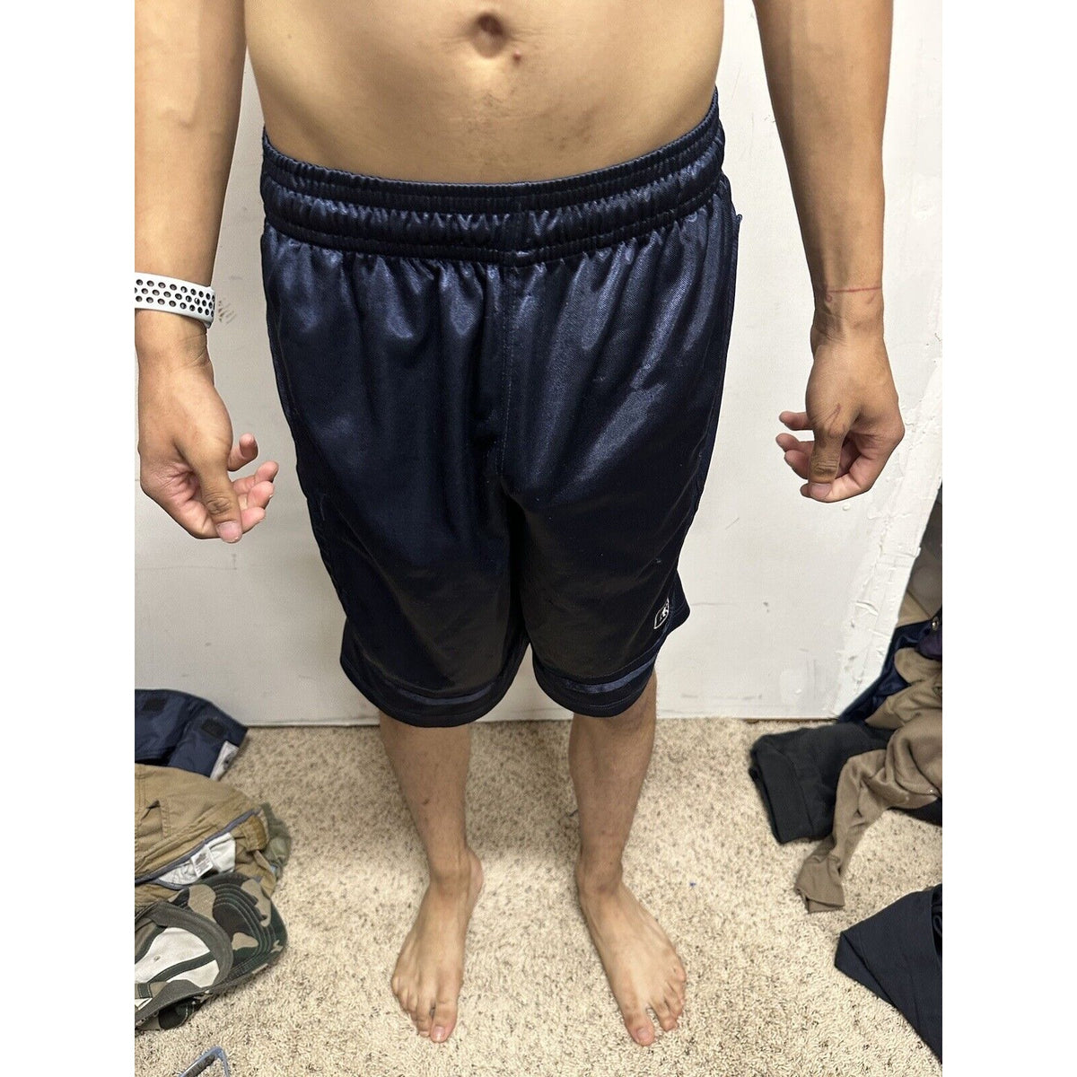 Men’s Dark Blue Small AND1 Athletic Shorts With Pockets