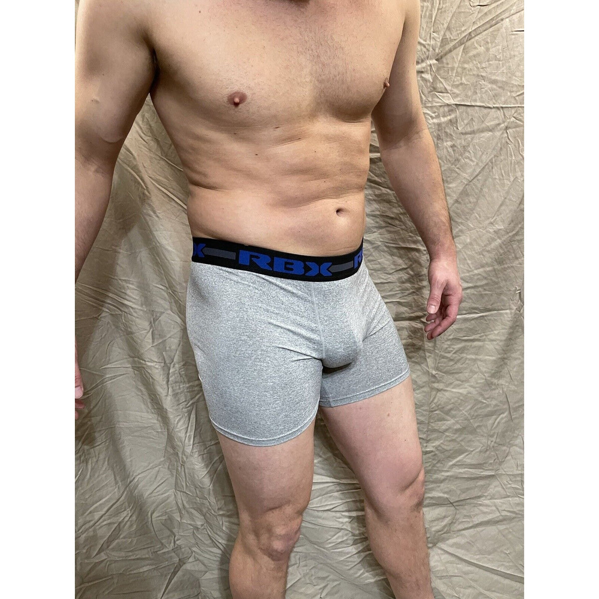 Men's RBX active gray compression shorts Large