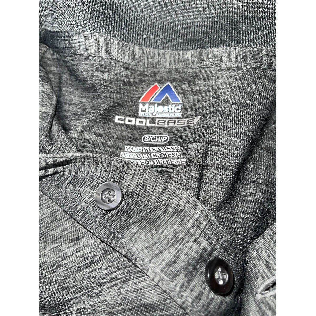 MLB Colorado Rockies Gray Polo Genuine Small Short Sleeve Majestic Cool Base