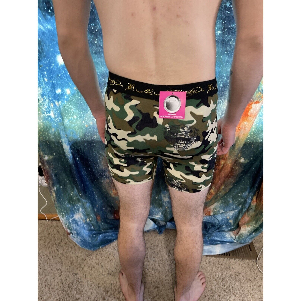 men's ed hardy camo tiger compression shorts medium New Unworn