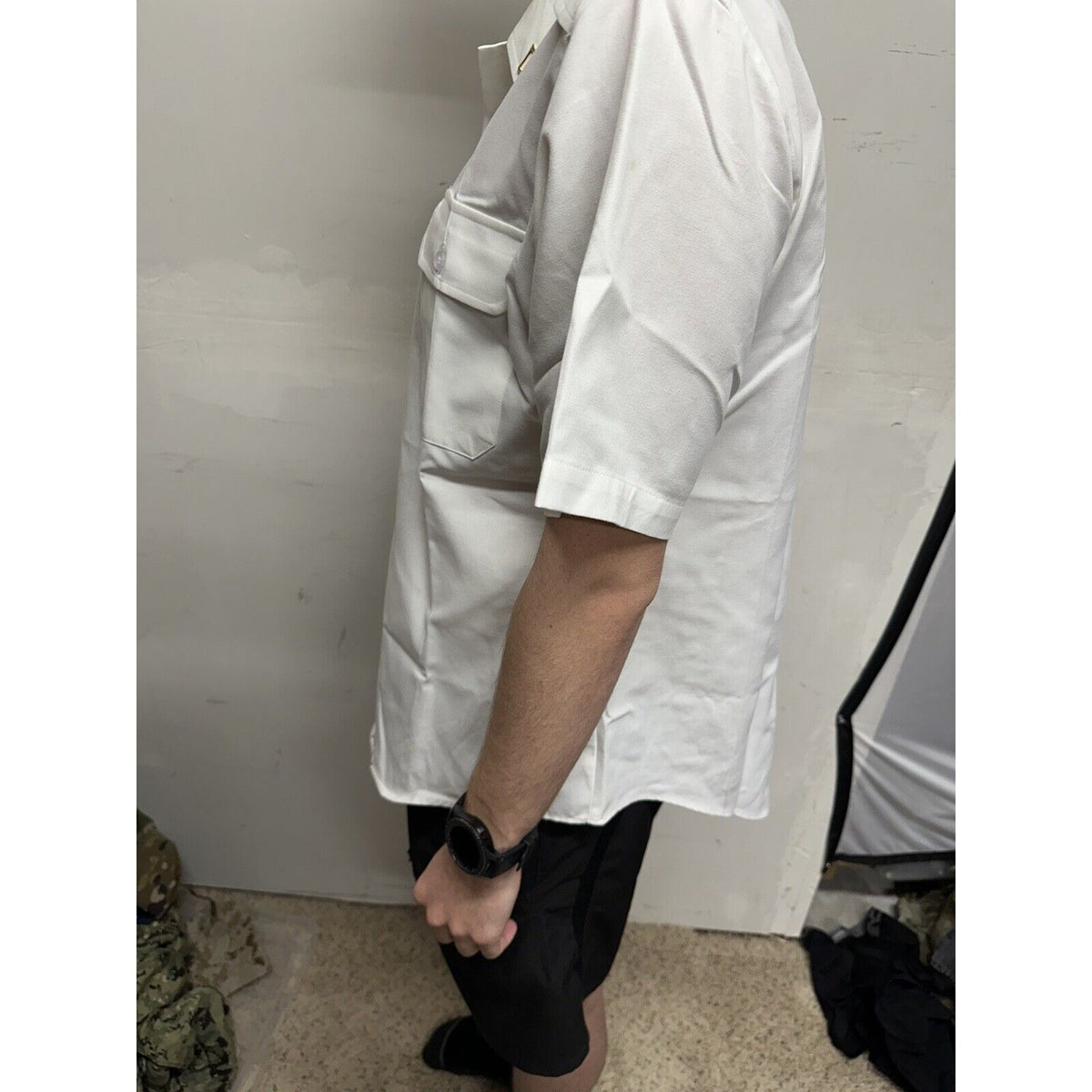 Army Men’s 16c Short Sleeve Button Up White Uniform Shirt