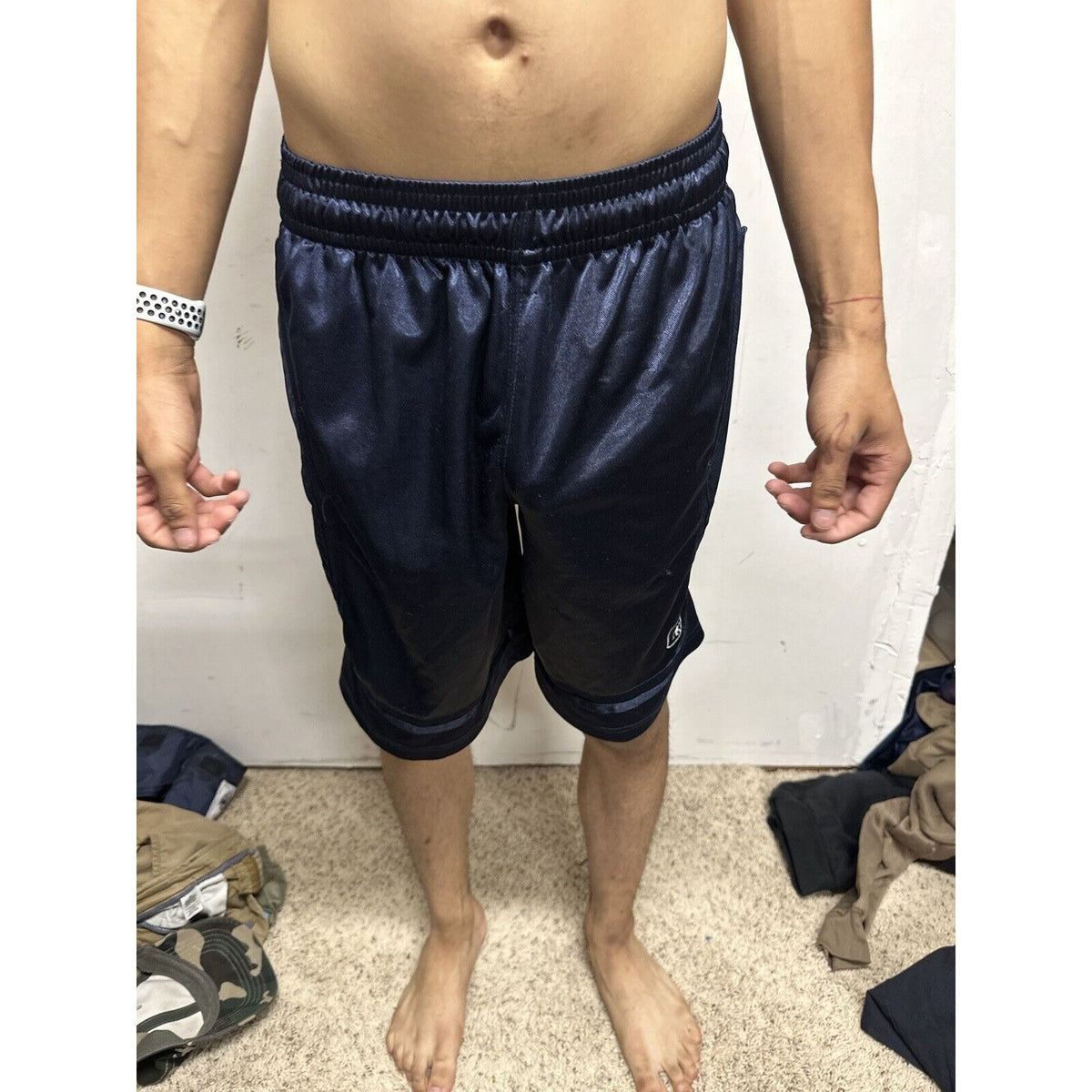 Men’s Dark Blue Small AND1 Athletic Shorts With Pockets