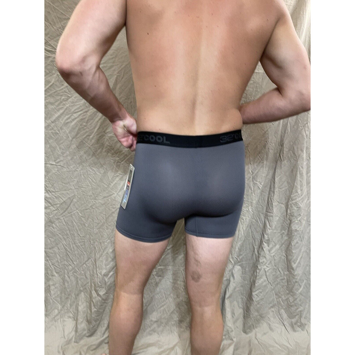 men's 32 degree cool charcoal gray mesh boxer brief Extra Large