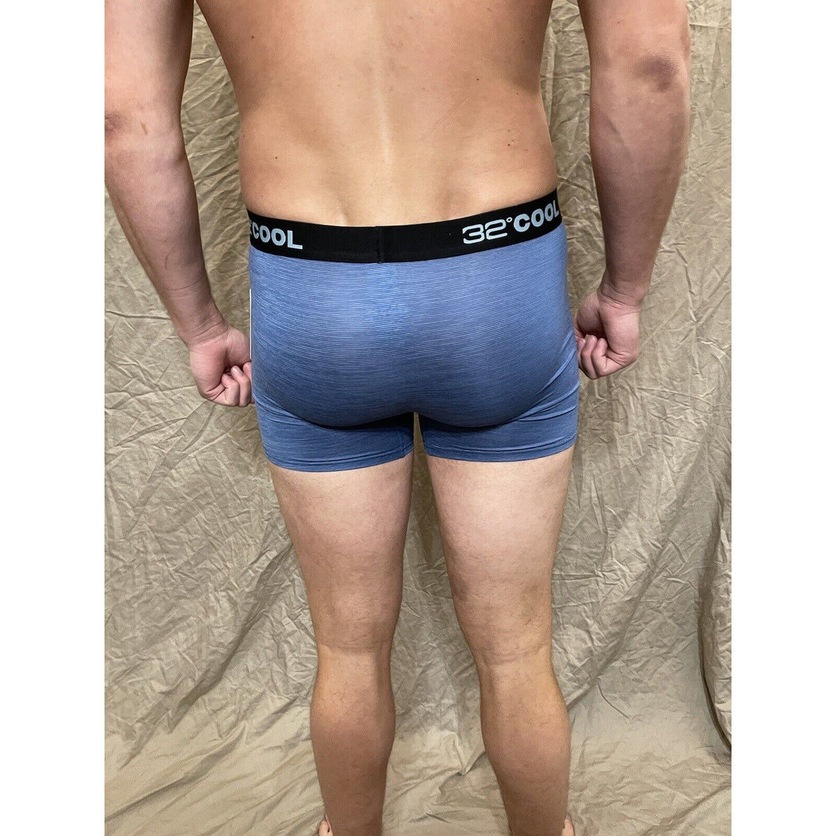 men's Denim Blue Matrix 32 degrees cool compression boxer brief Small