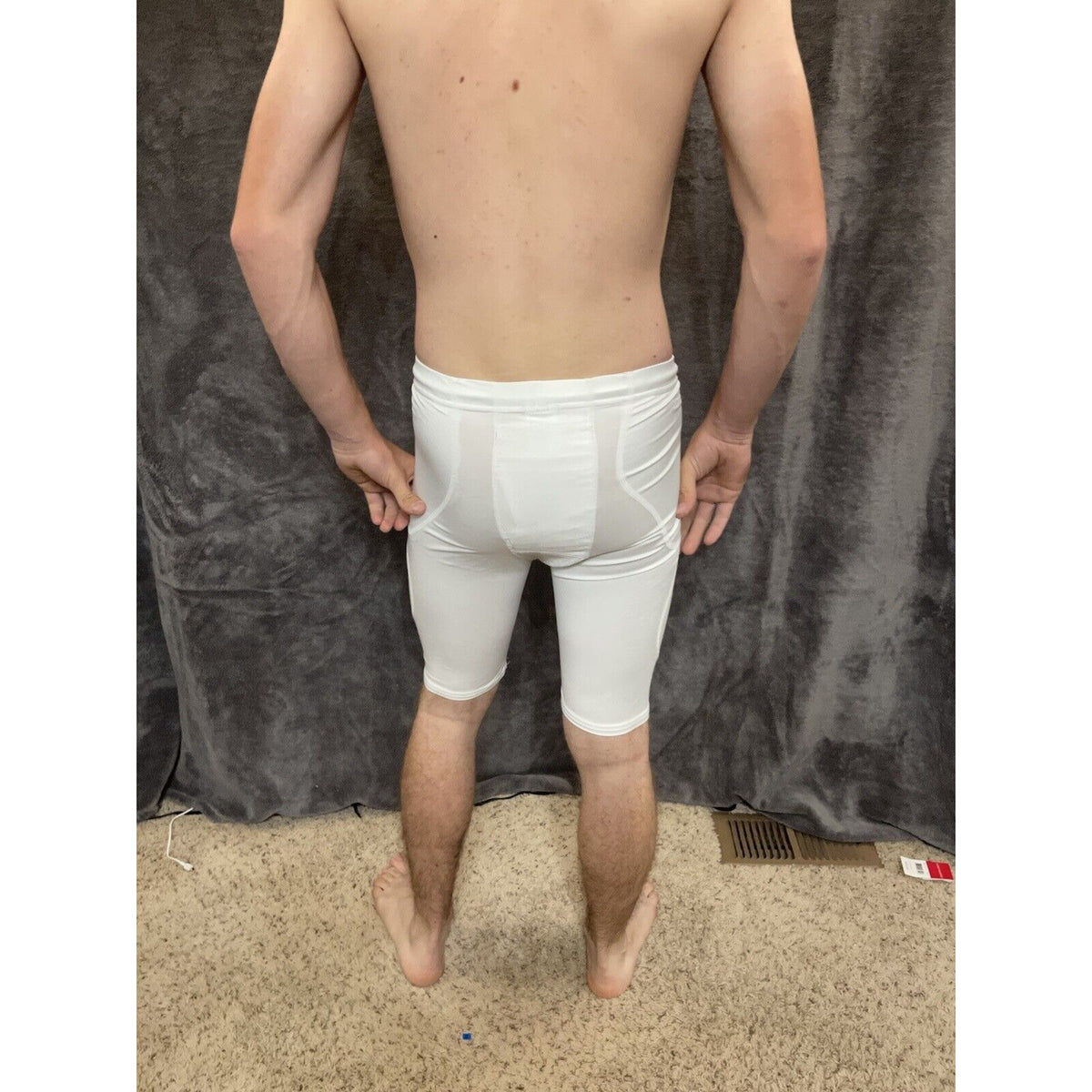 men's alleson athletic Small white football compression shorts