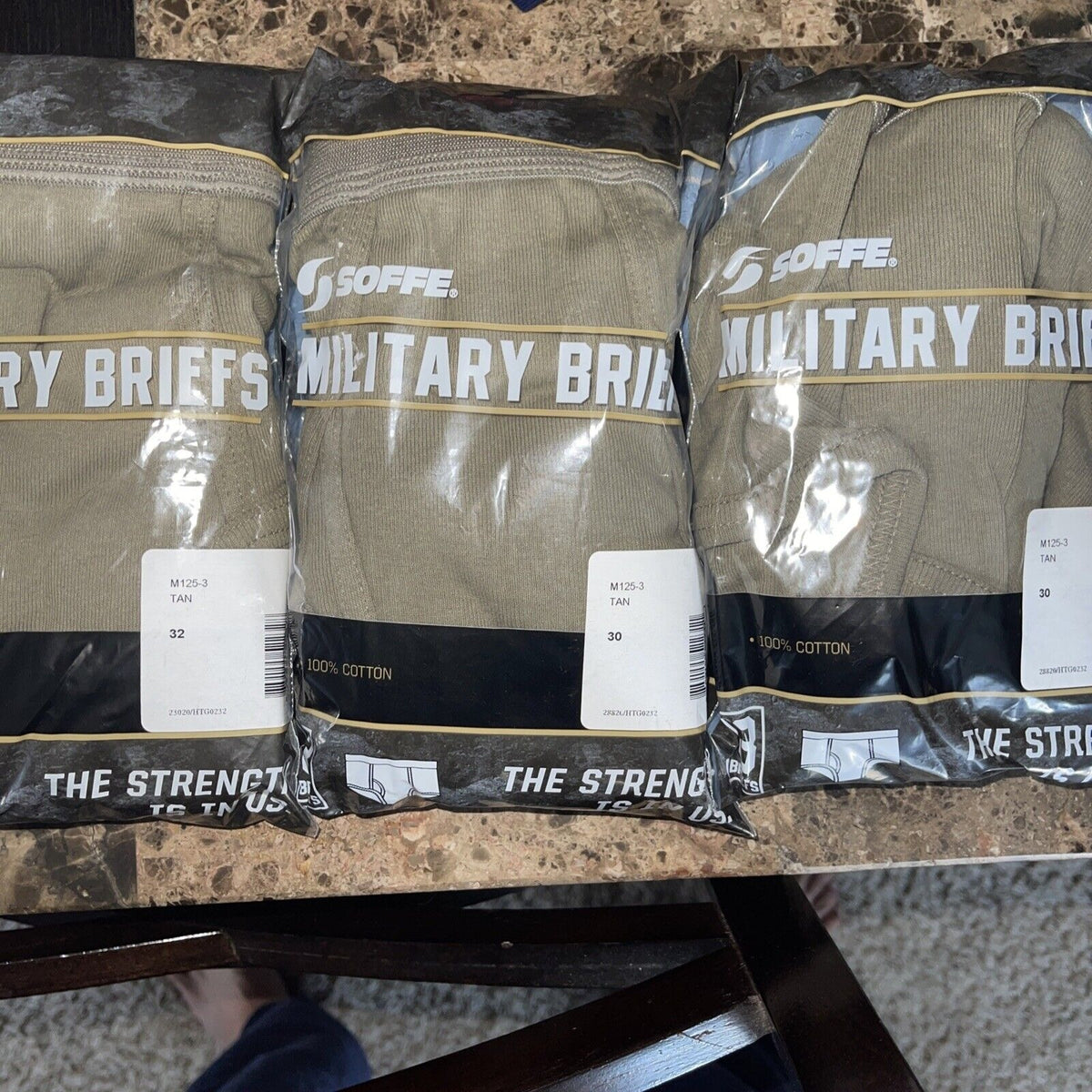 Men’s Soffe Military Briefs Tan Size 30 New And Unworn Your Item From Package