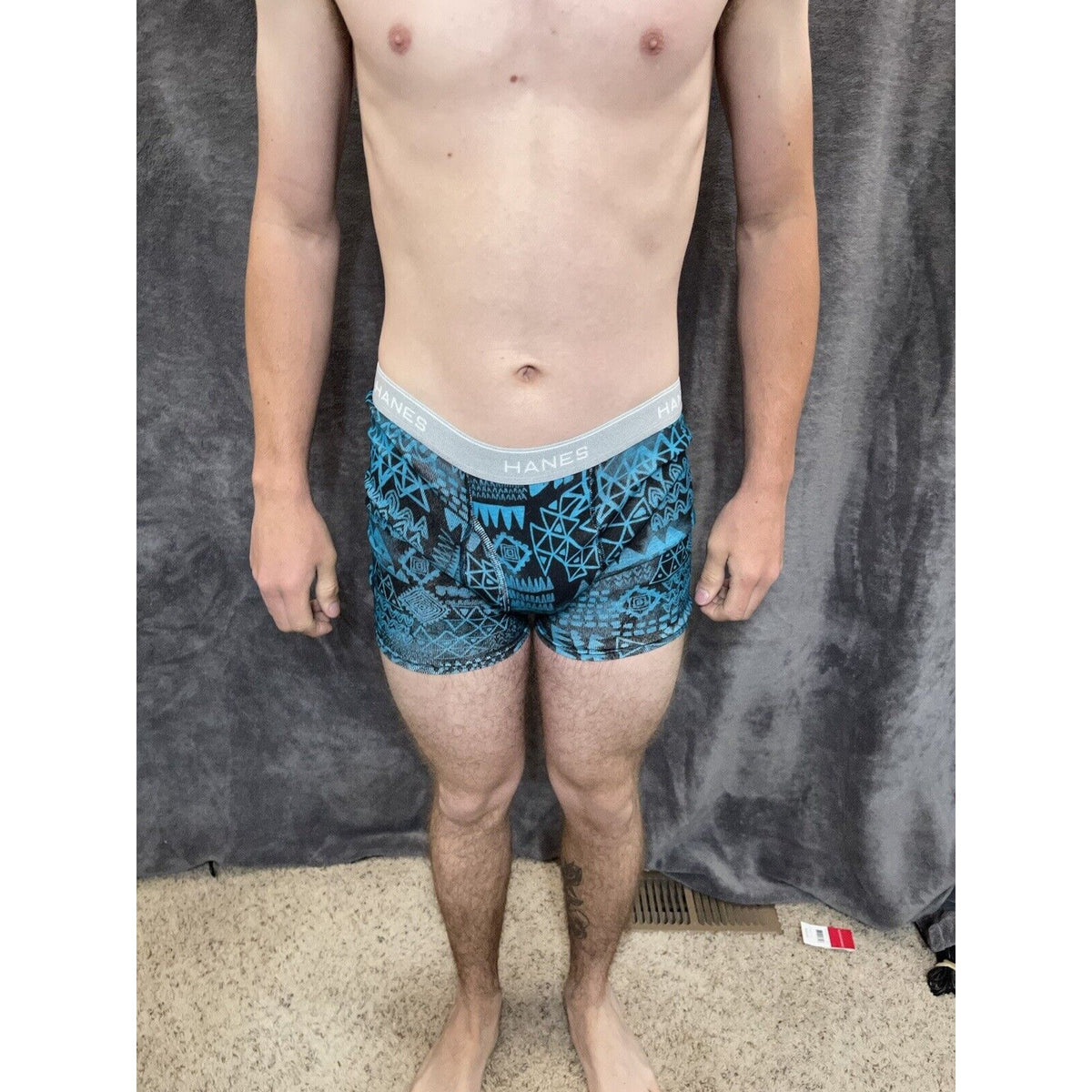 boy's XL hanes Aqua And Black boxer brief
