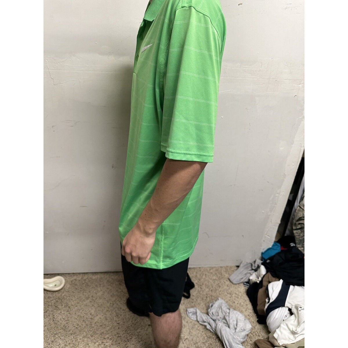 Men’s Lime Green Dri-fit Nike Polo Shirt  Large