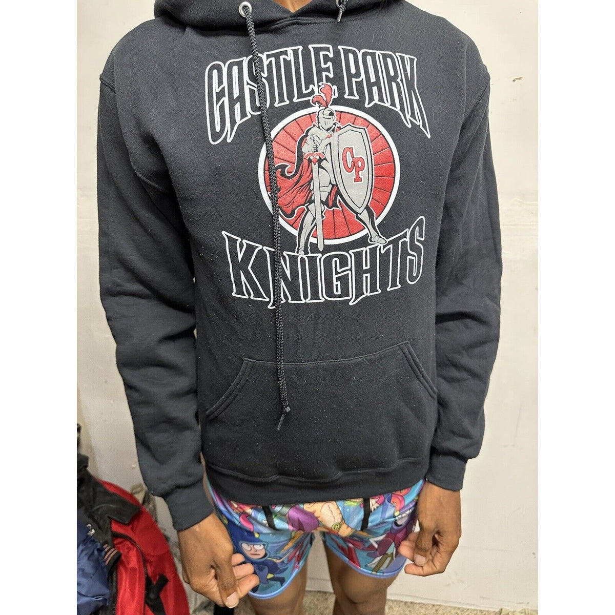 Men’s Black Jerzees Small Pullover Hoodie Castle Park Knights Chula Vista Calif