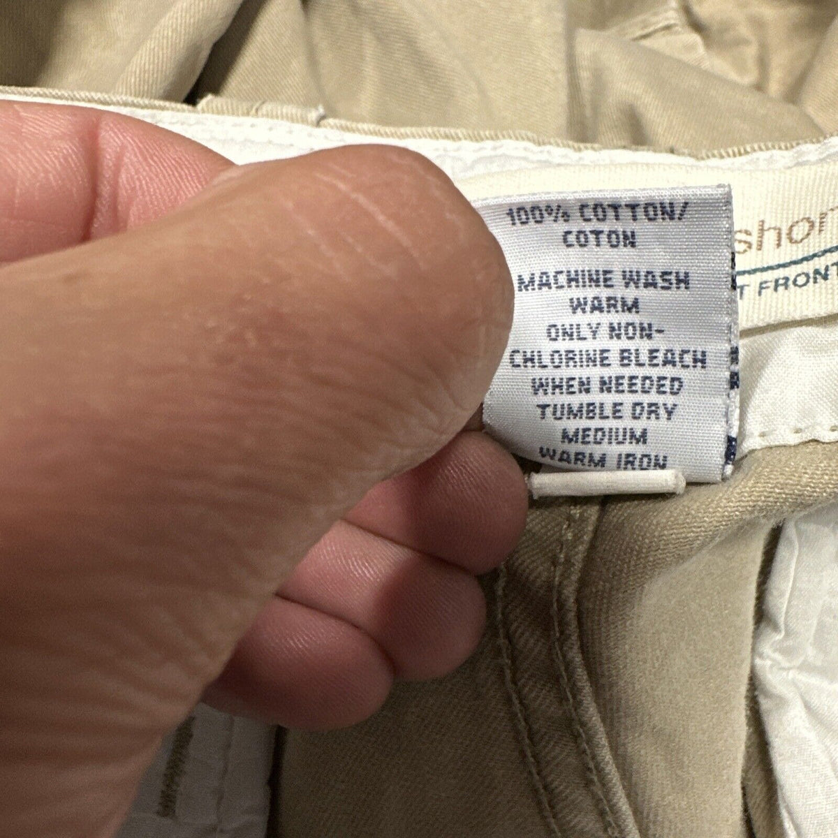 Men’s Khaki Gap Rugged Short Flat Front Shorts Size 36