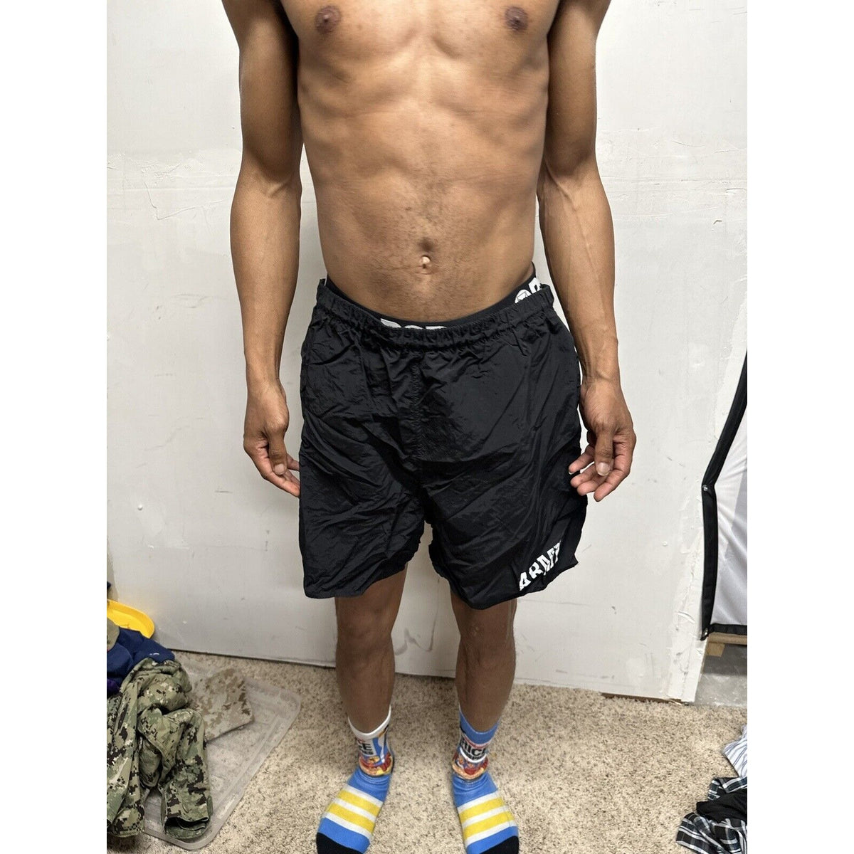 Men’s Army Pt Shorts Black Older Style Fits Like Large