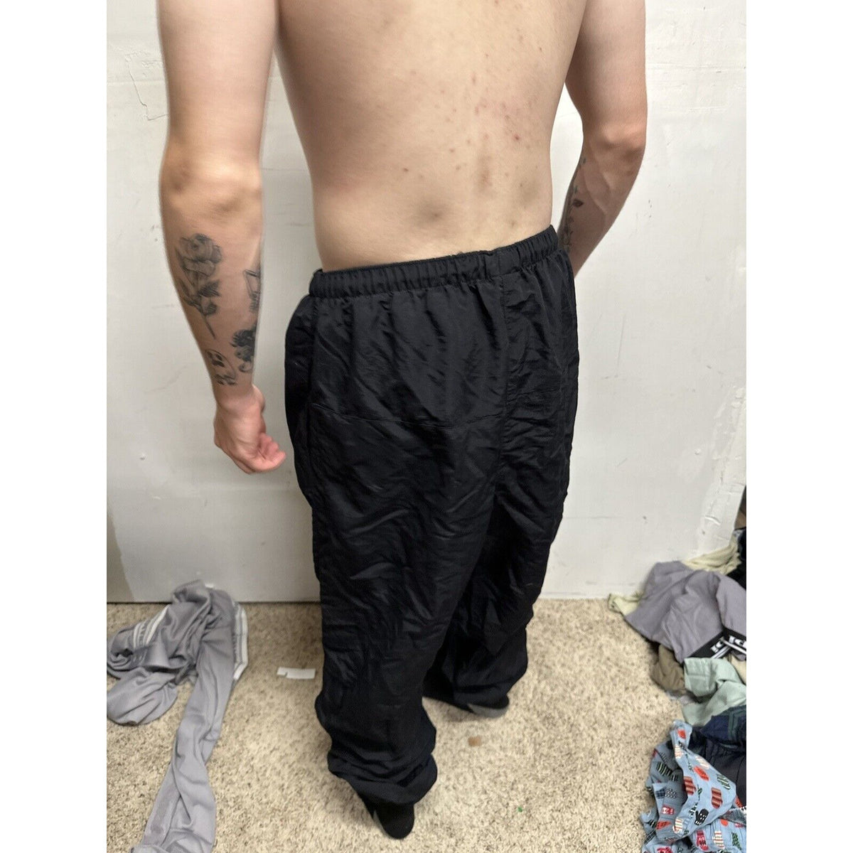 Men’s Army Pants - No Logo - XL Long Black Pt Uniform Bottoms  PFU