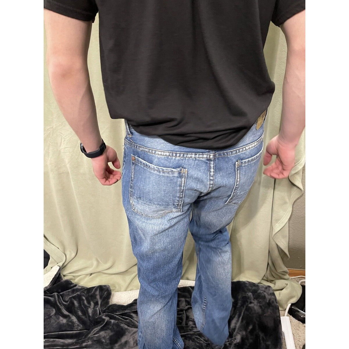 Men’s 33x32 Marc Moto Boot Throttle Blue Jeans