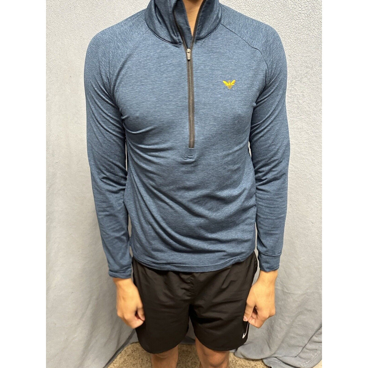 Men’s Blue Medium Weekend Sport Marine Layer 1/4 Zip Pullover Sweater