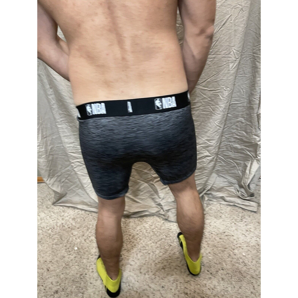 men's NBA gray polyester spandex compression shorts Medium New And Unworn