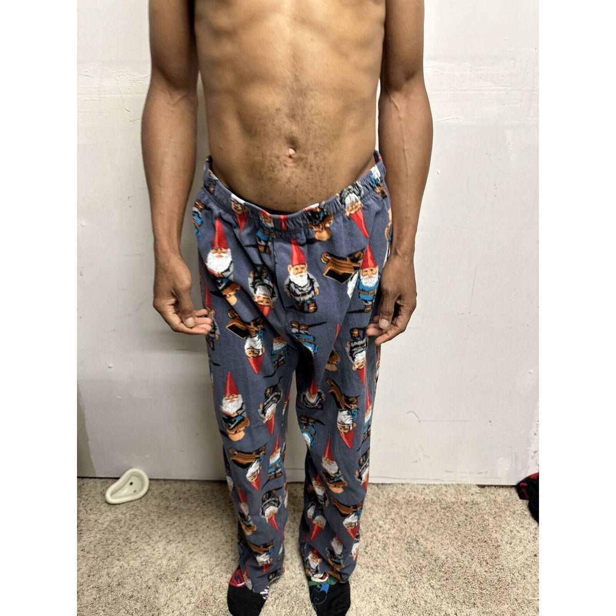 Men’s Large Gnome Wheelbarrow Lounge Pants Sleepwear