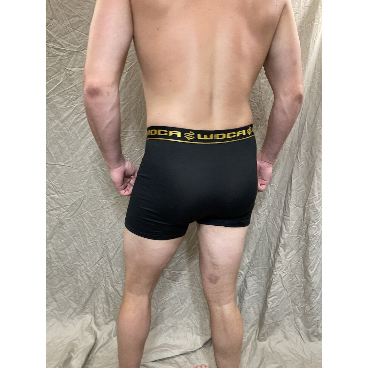 men's roca wear small Black compression boxer briefs