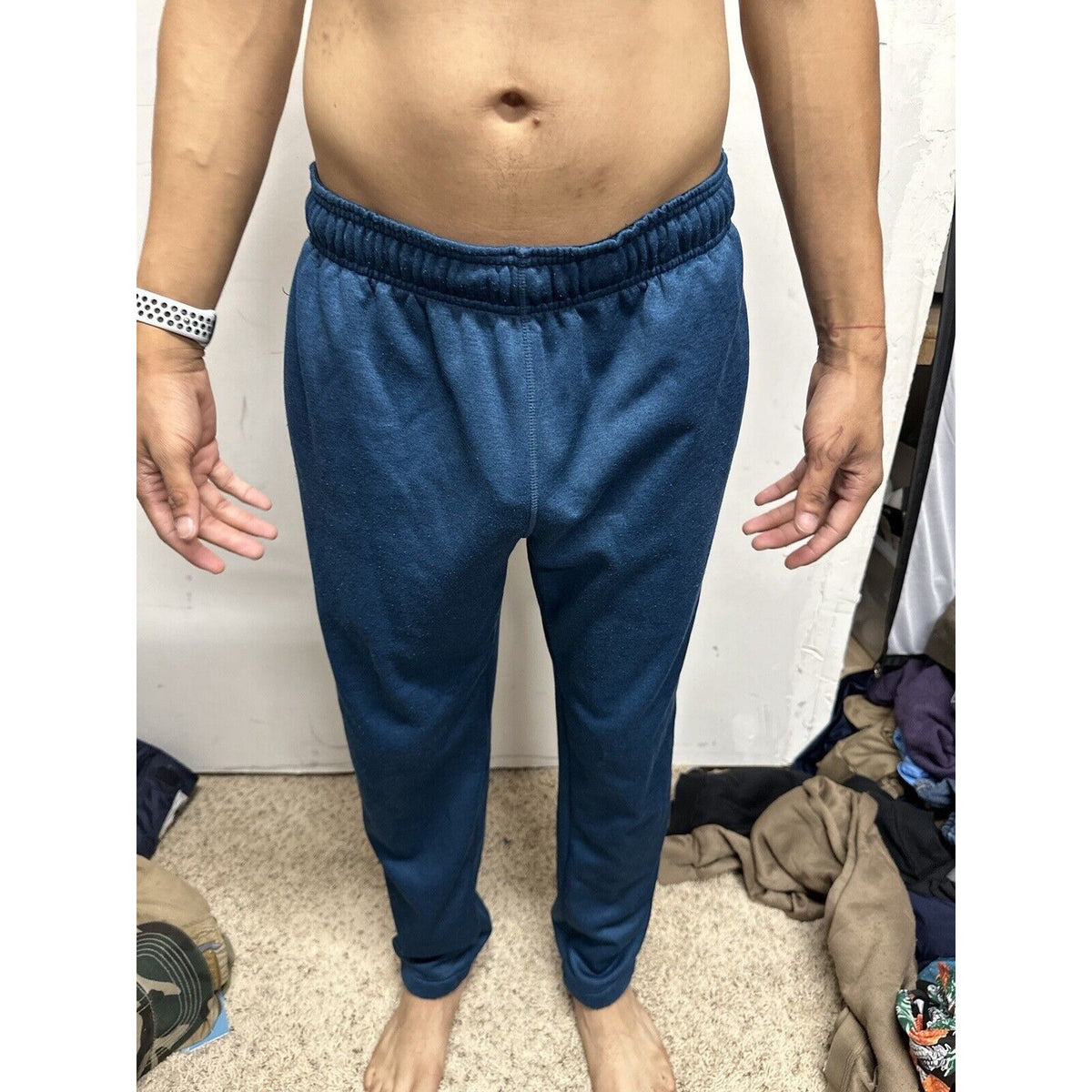 Men’s Russell Small Dri Power Blue Sweatpants With Pockets