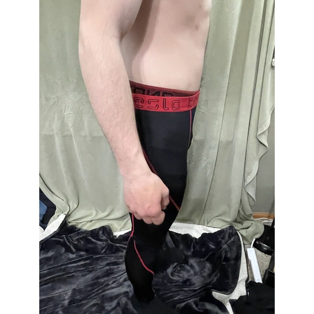 Tesla Thermal Baselayer Compression Pants - Large - Black/Red