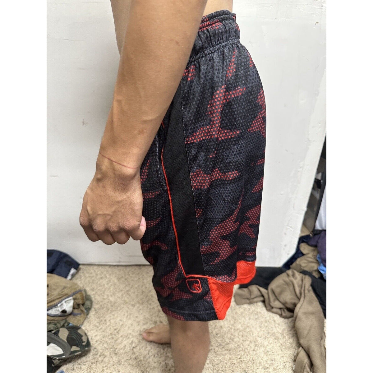 Men’s Black And Red AND1 Athletic Shorts With Pockets