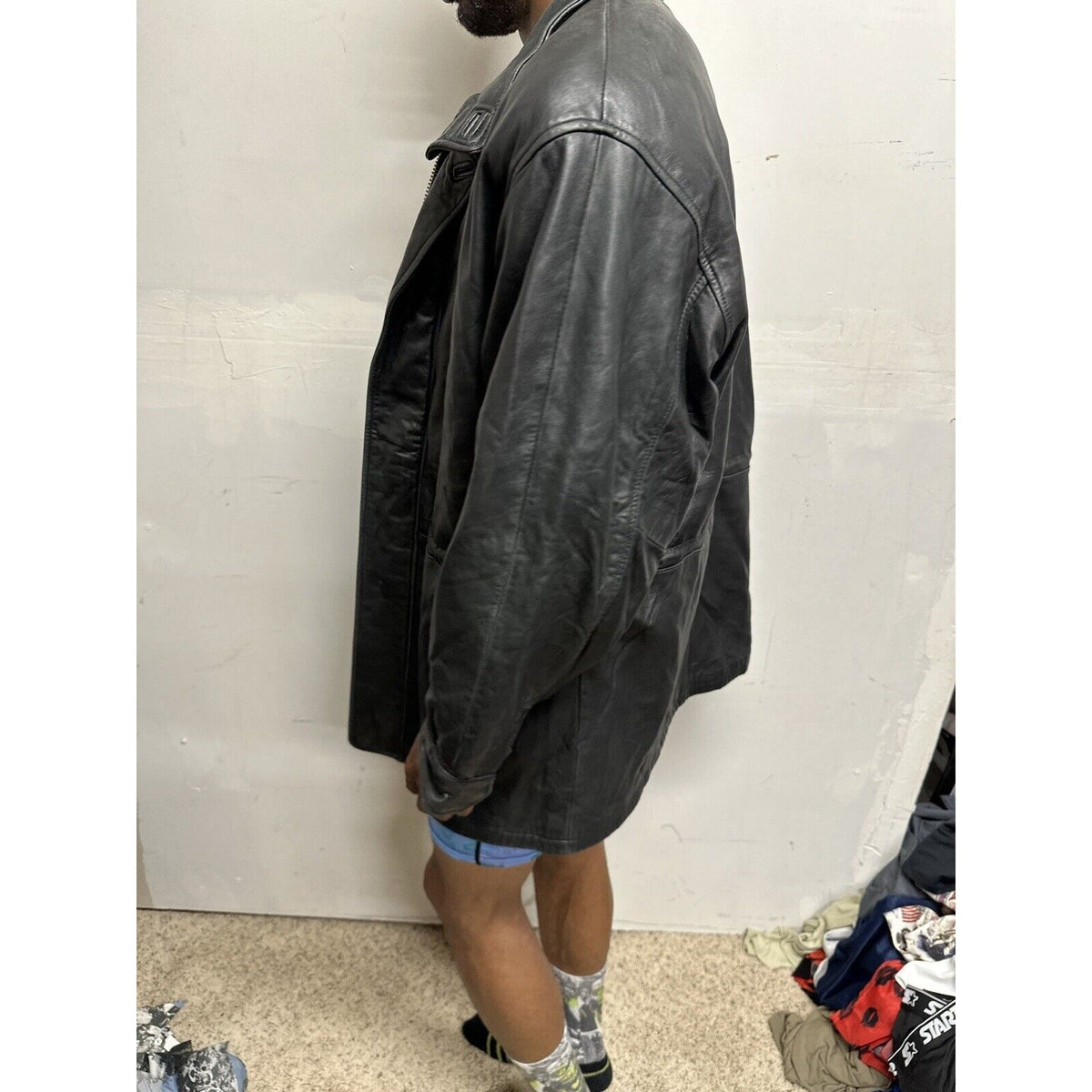Men’s Large Black Bachrach Genuine Leather Jacket