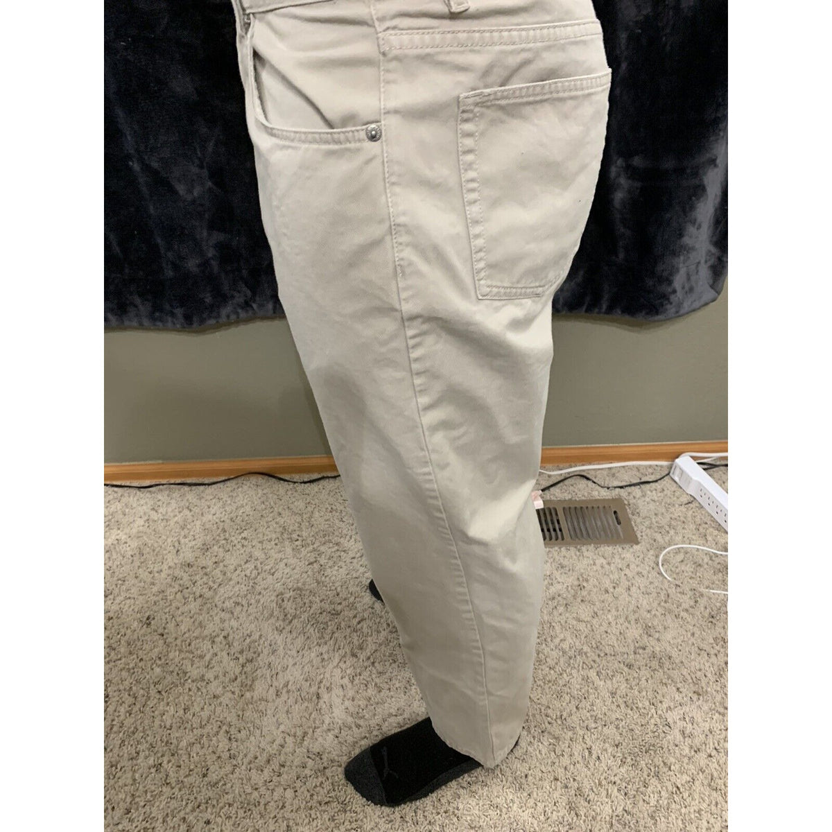 Men's CALVIN KLEIN Straight Jeans tan khaki SIZE 34 x 30 inseam Denim