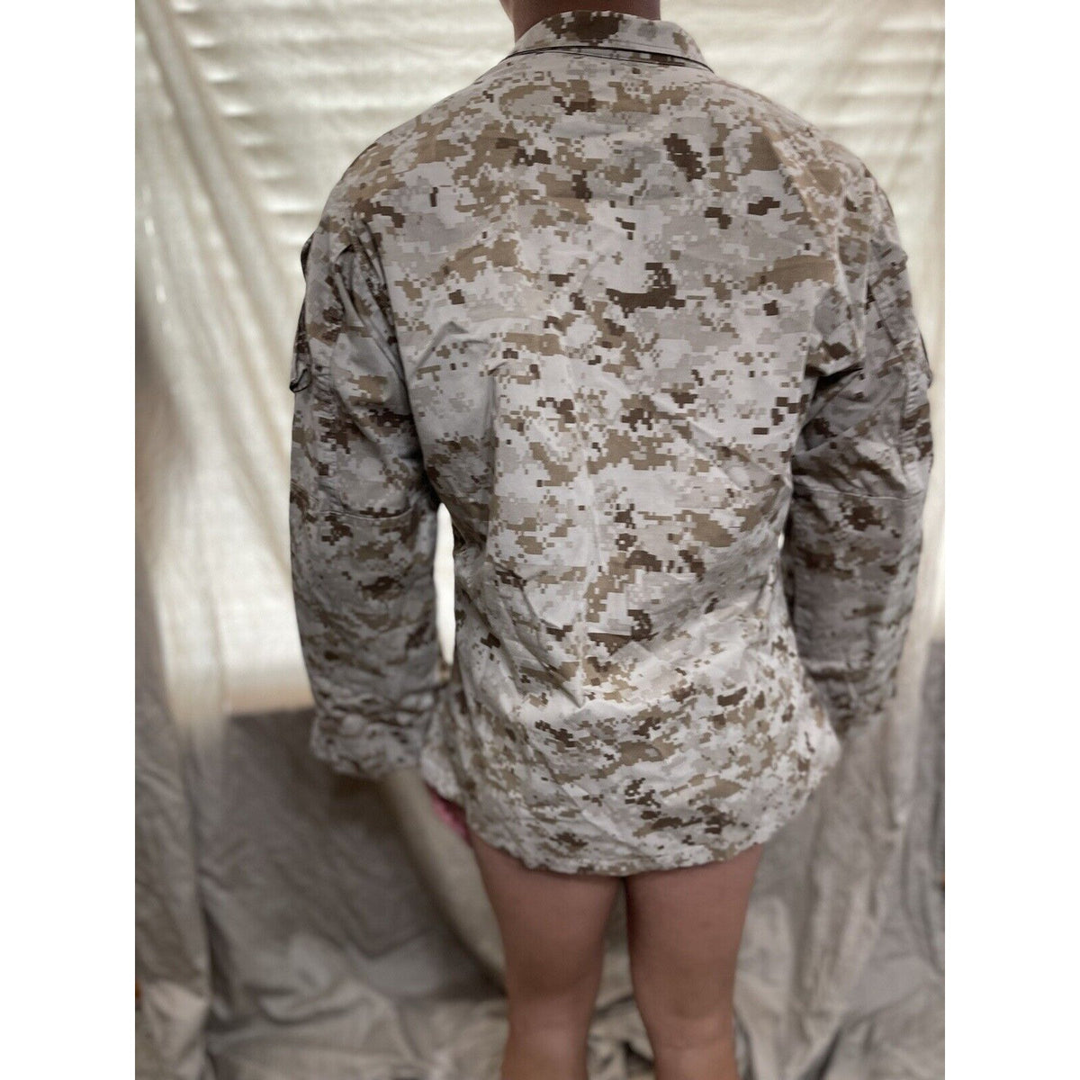 men's usmc marines top blouse desert camo small short american apparel