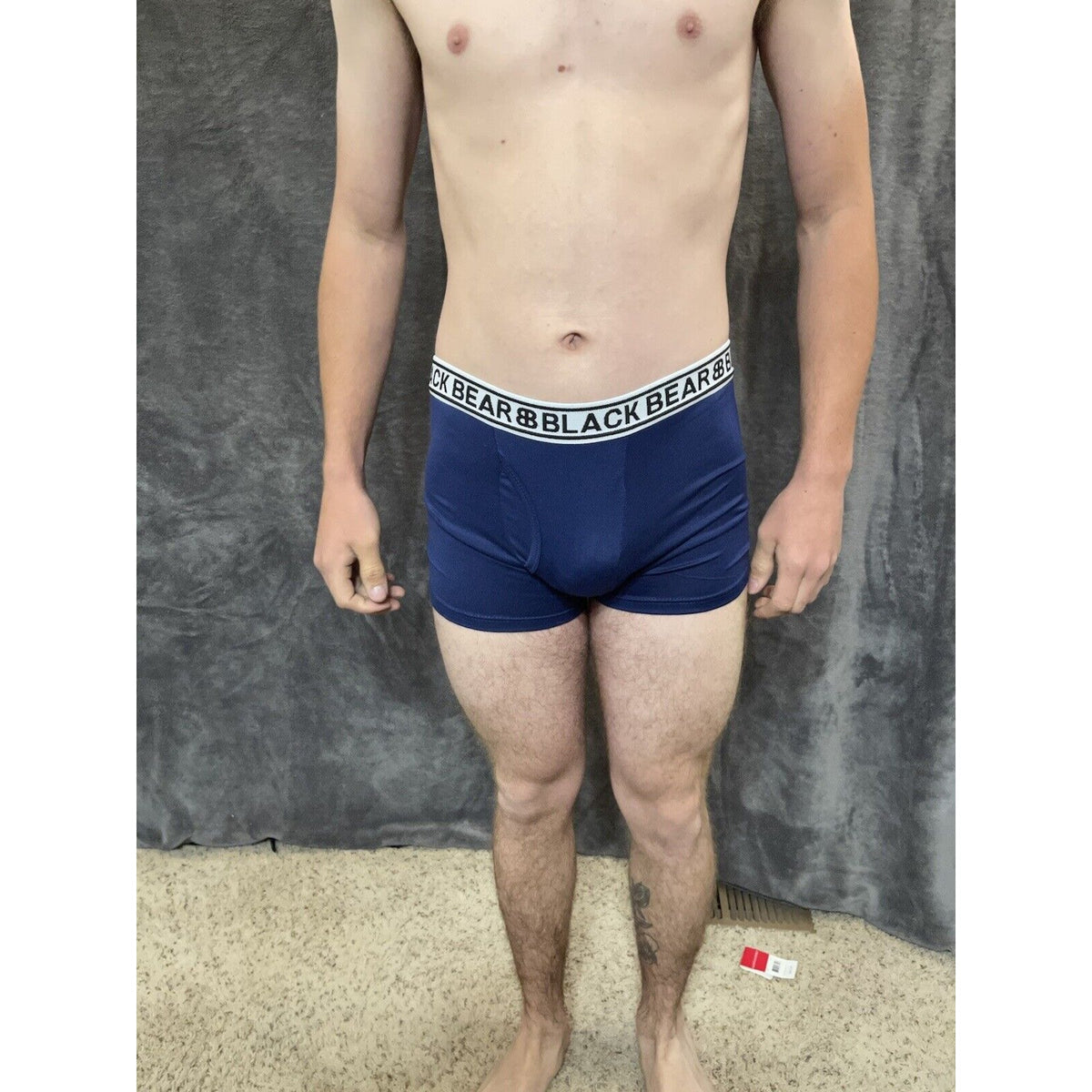 men's medium athletic trunk style black bear boxer brief Blue