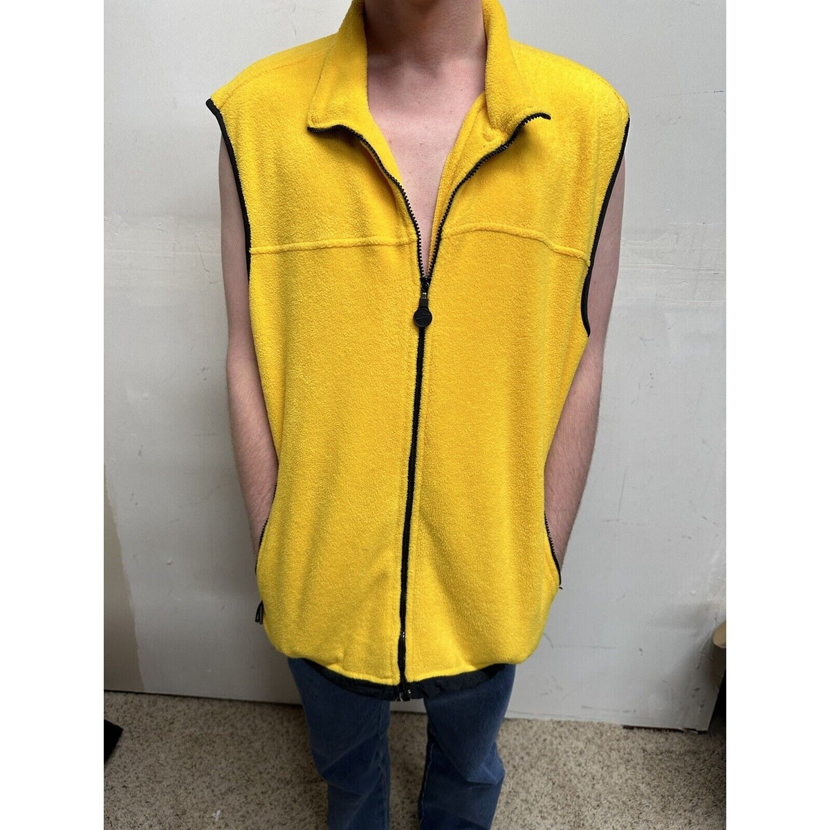 men’s XL prospirit yellow zip up sleeveless vest