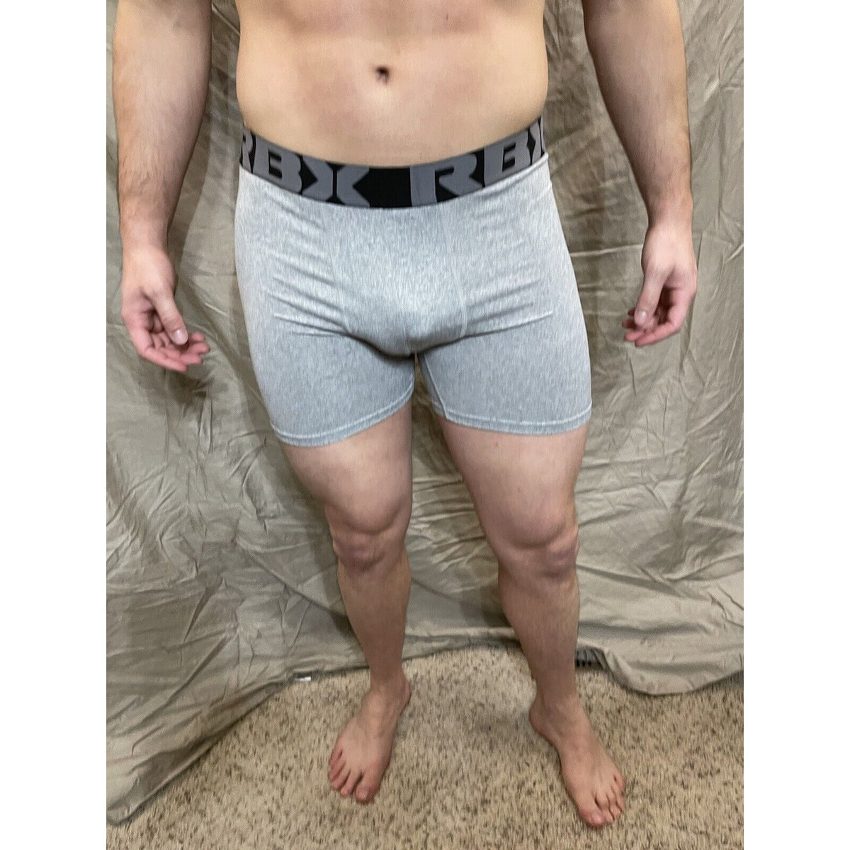 Men's RBX  active gray compression shorts new and never worn Large