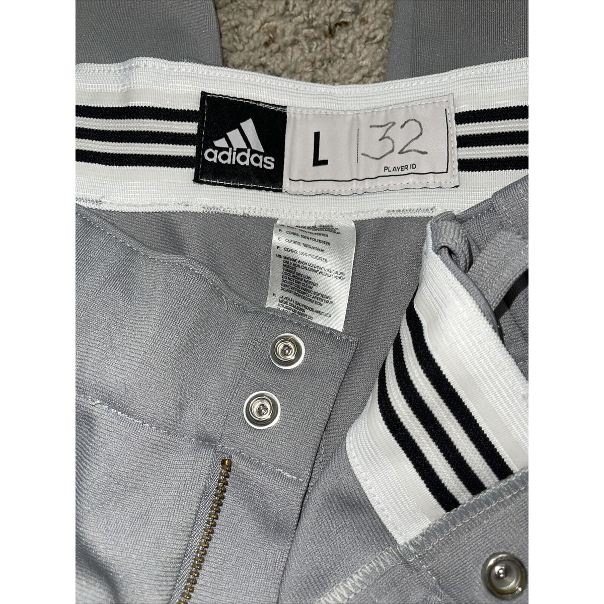 Men’s Adidas Gray Baseball Pants Large