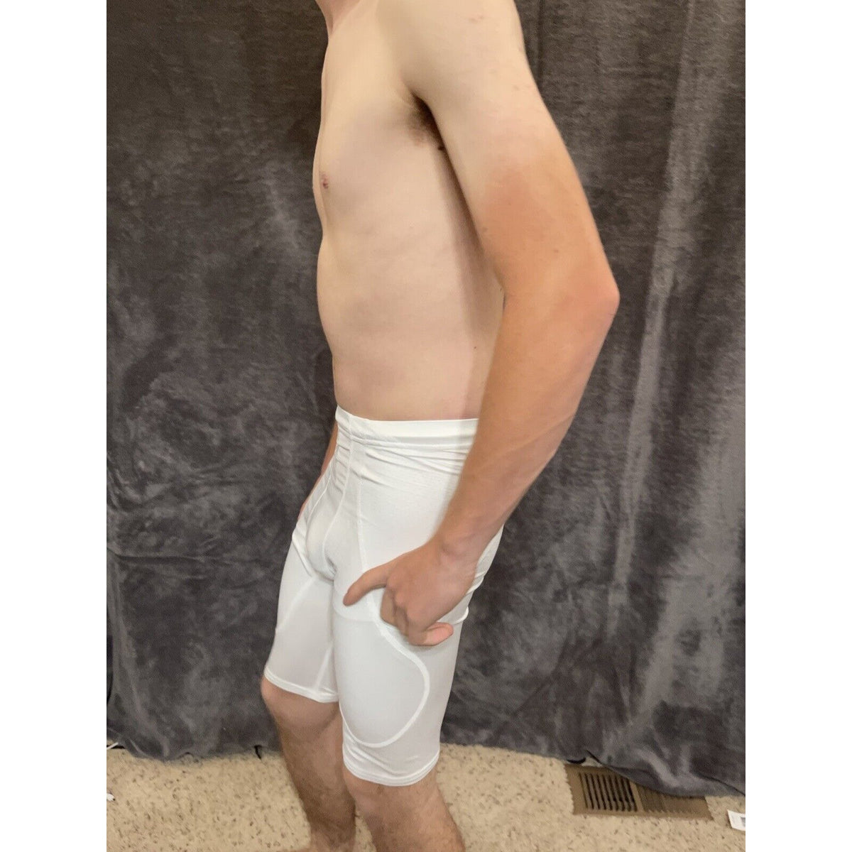 men's alleson athletic Small white football compression shorts