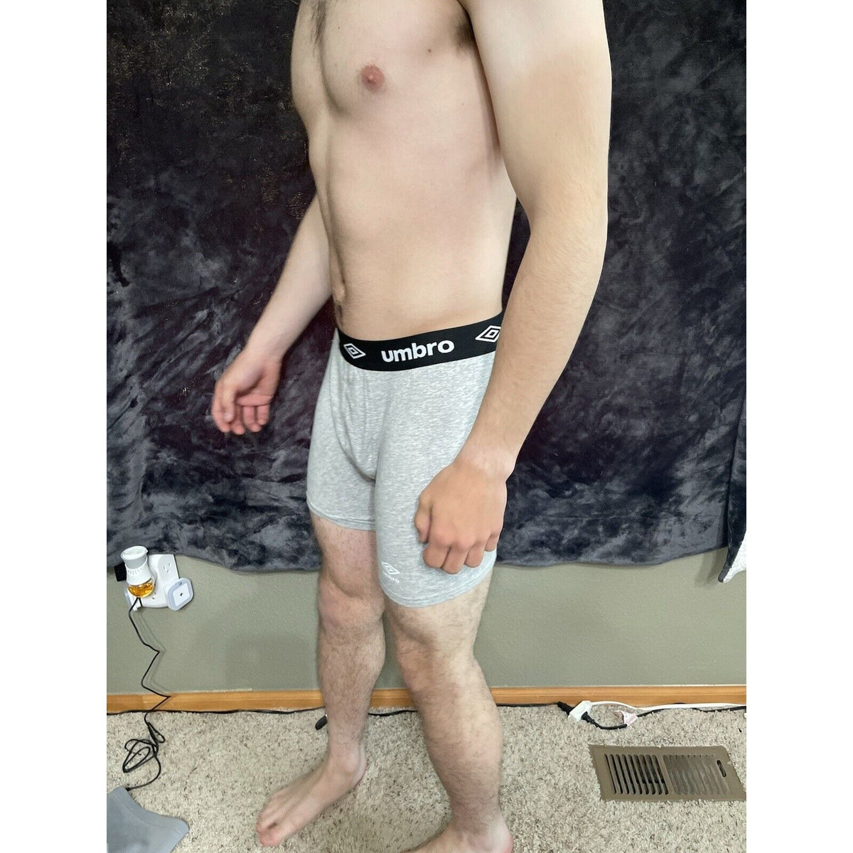 Men’s Large Umbro Gray Boxer Briefs New