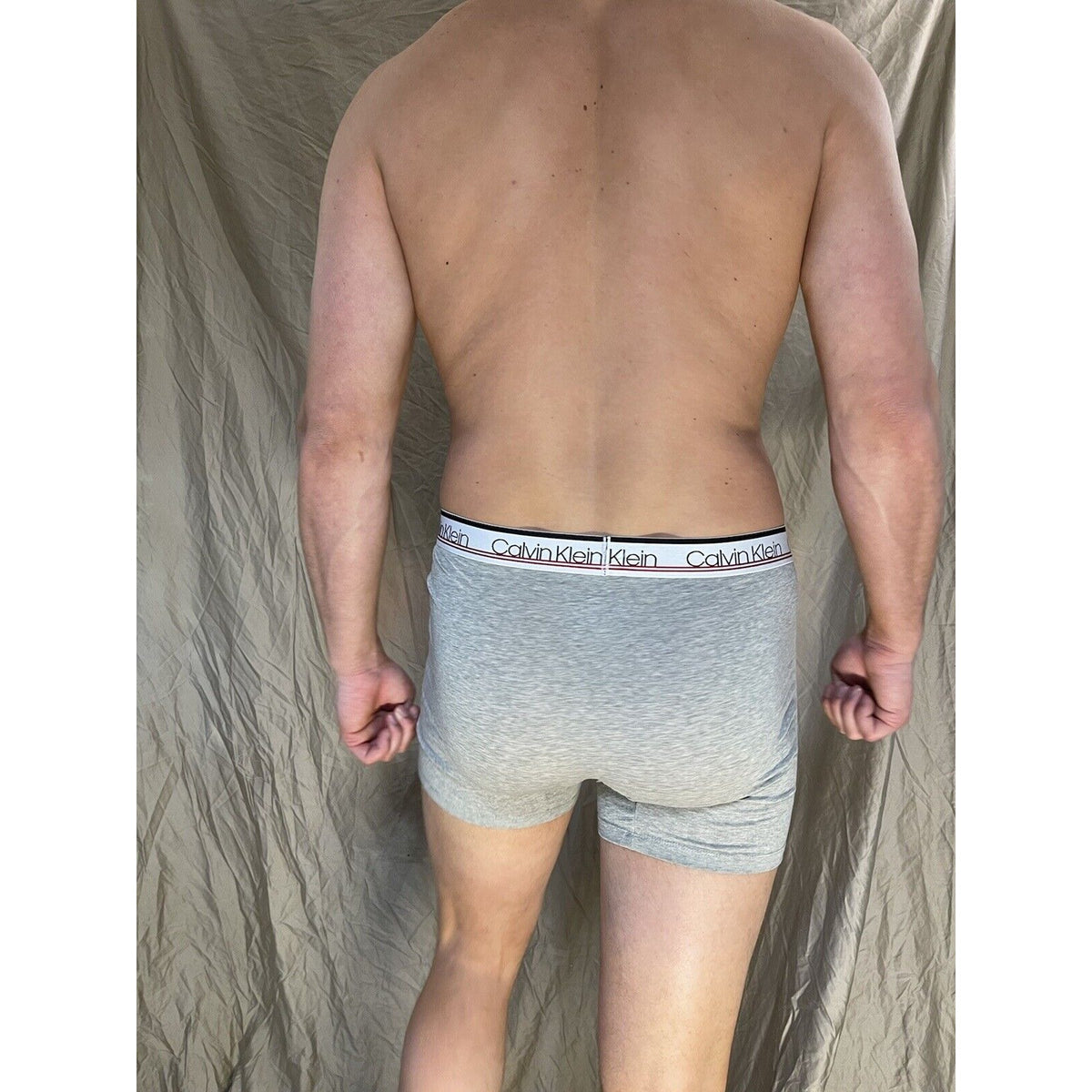 men's gray calvin klein large compression boxer briefs