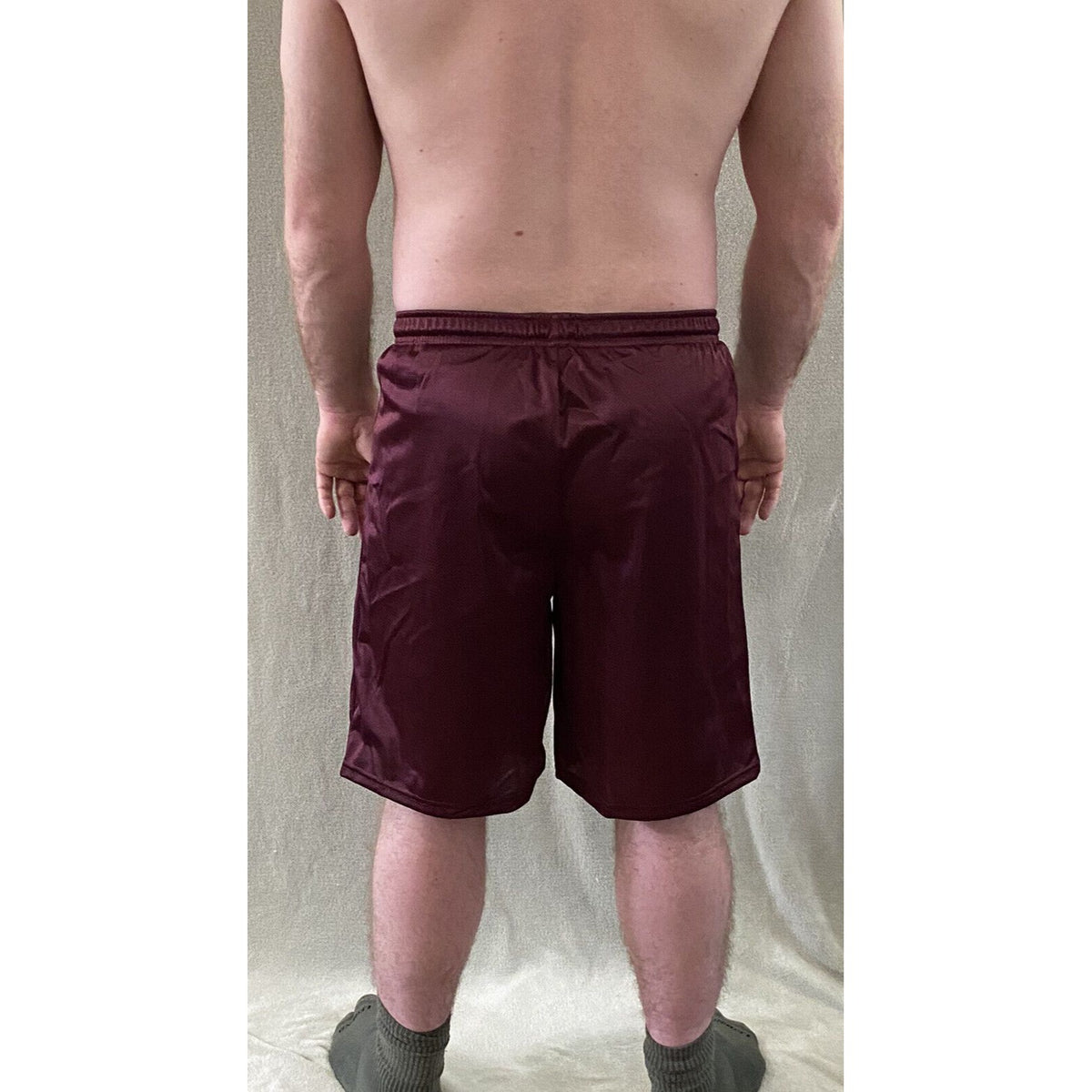 Soffe Men’s Medium Burgundy Basketball Training Polyester Mesh Shorts