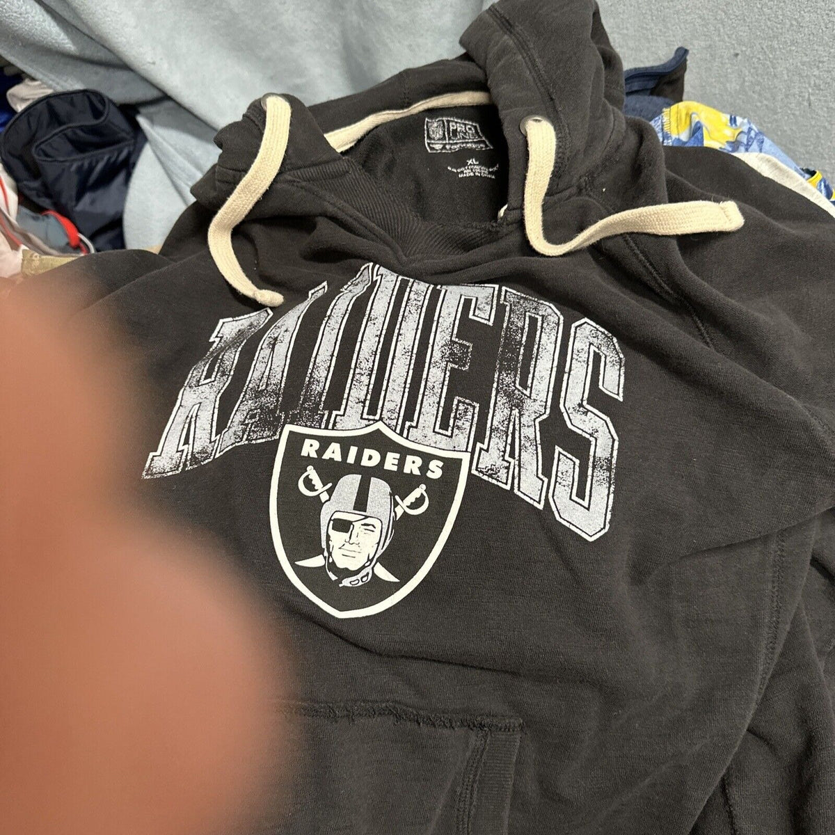 Men’s Black NFL Proline XL Fanatics Pullover Hoodie Raiders Football