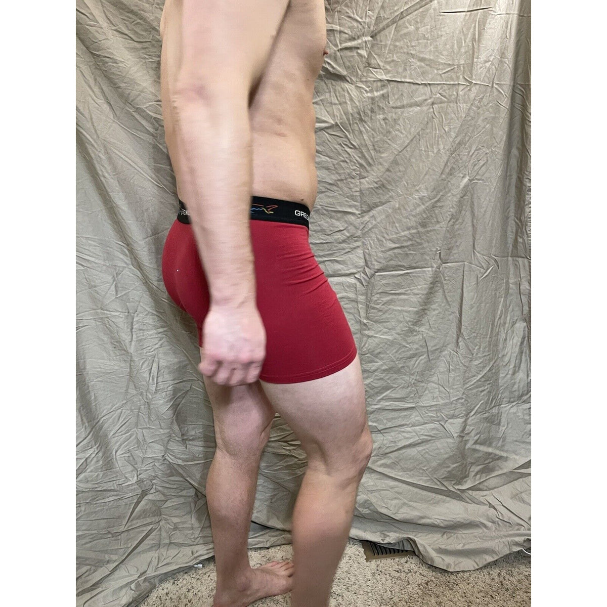 men's greg norman red small compression shorts