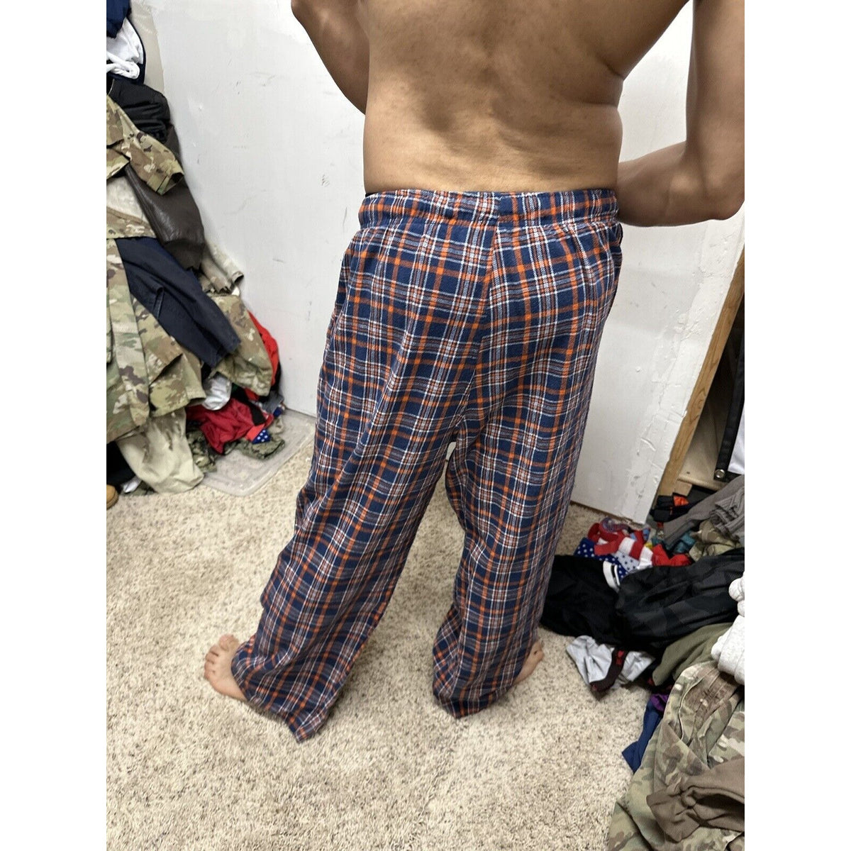 Men’s Plaid NFL Team Large Denver Broncos Pajama Pants Lounge Sleepwear