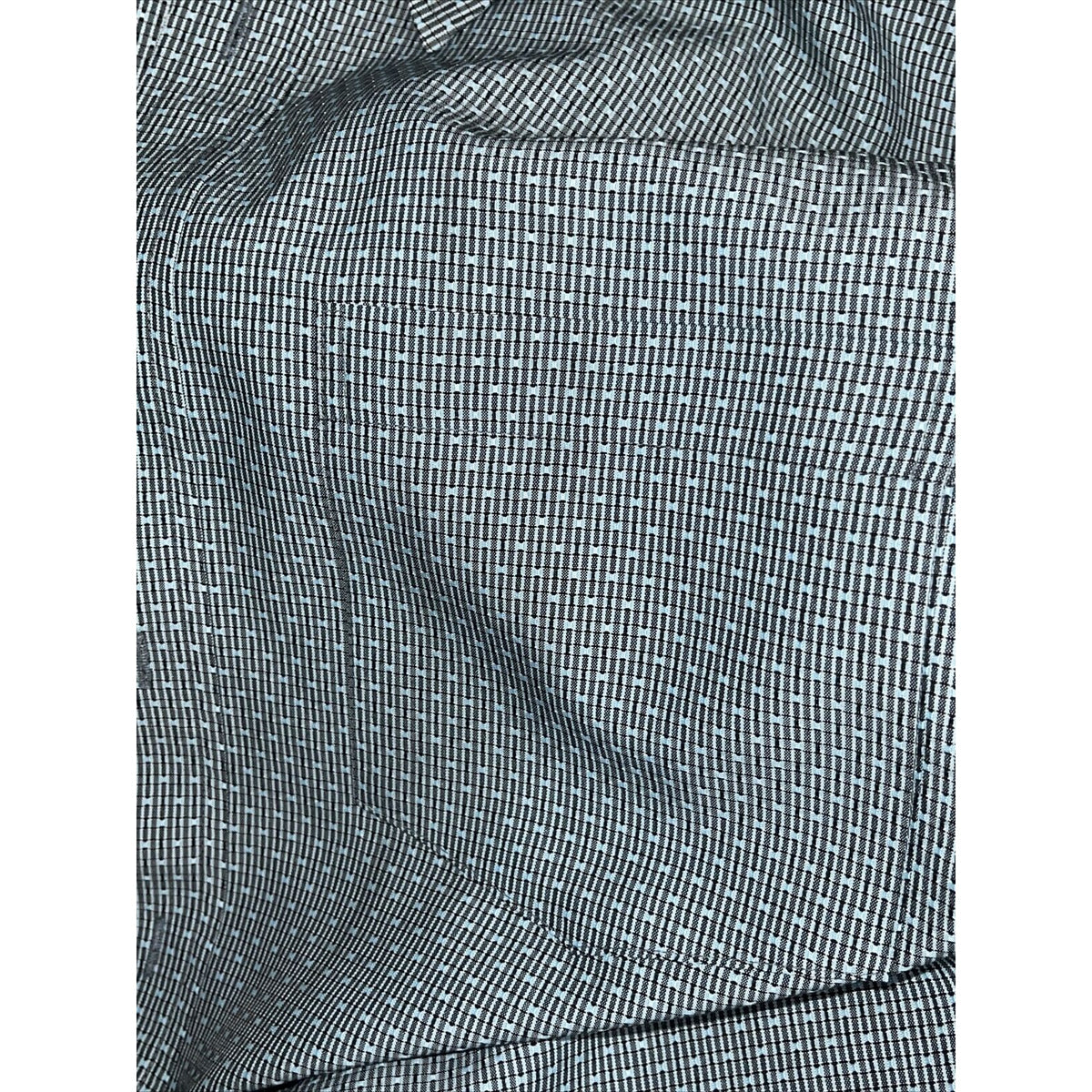 Men’s Bugatchi Uomo Medium Short Sleeve Green Gray Button Up Shirt