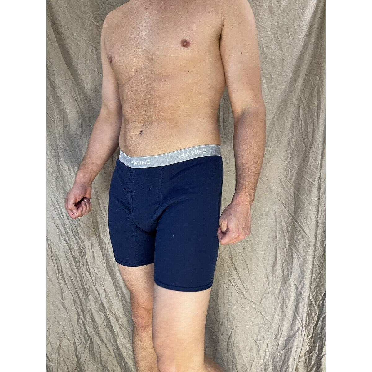 men's Medium  hanes Dark blue boxer brief Comfort Flex