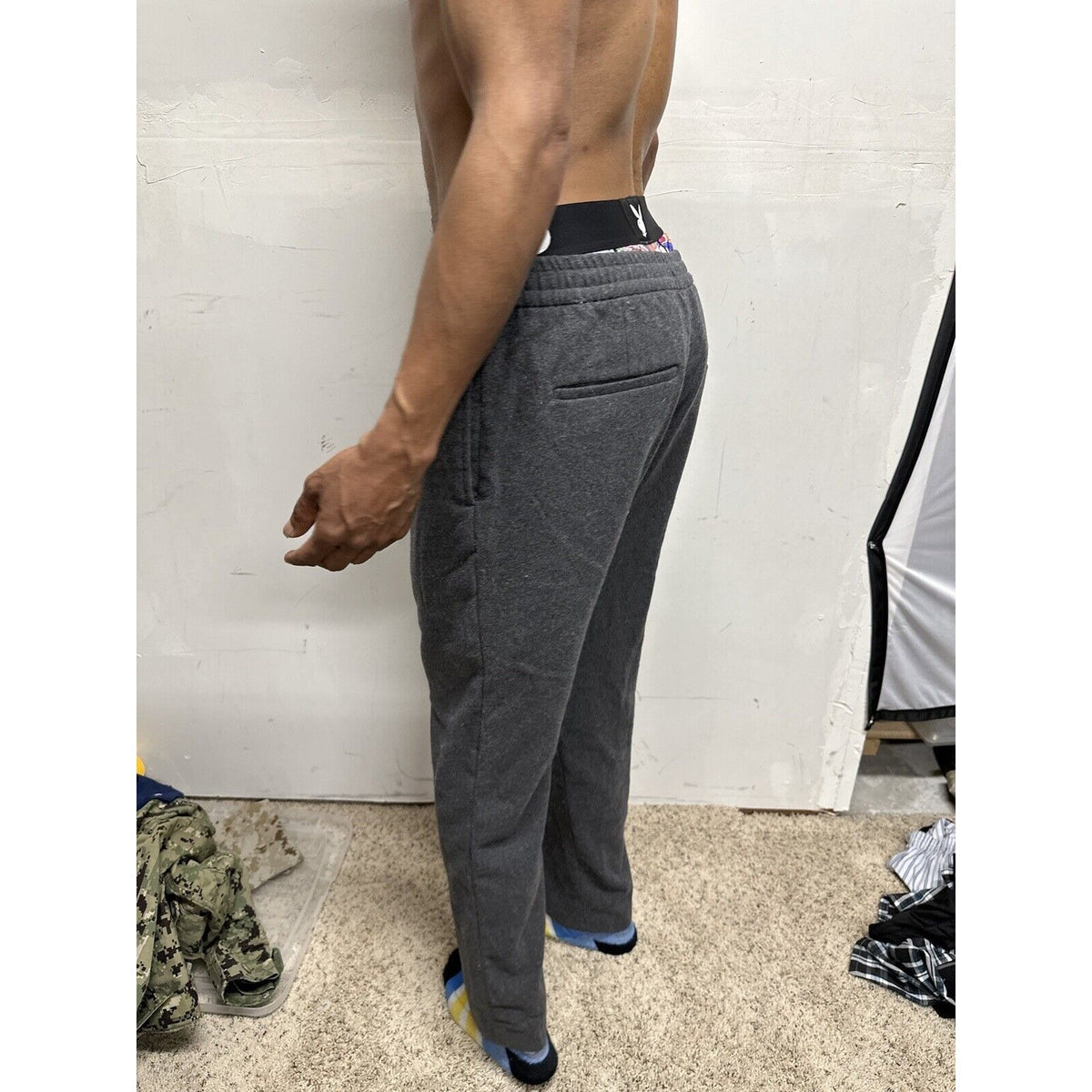Men’s Gray Medium H&M Regular Fit Sweat Pants with Pockets